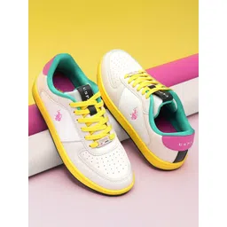 U.S. Polo Assn. Women Textured Round Toe Lace Ups Sneakers