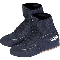 USI UNIVERSAL Boxing Shoes, 701S Shuffle Boxing Boots, Boxing Shoes for Men & Women, Mesh & Nubuck PU Upper, Strong Rubber Grip Sole (Size 10) Black