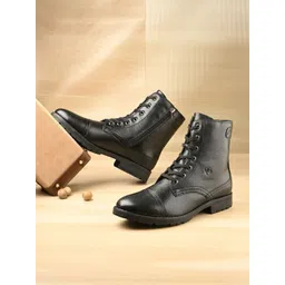 Valentino Men Premium Leather Hi-Ankle Biker Boot