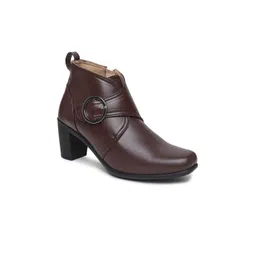 VALIOSAA Women Buckle Detail Block Heel Boots