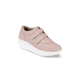 VALIOSAA Women Old Rose Pink Solid Slip-On Sneakers