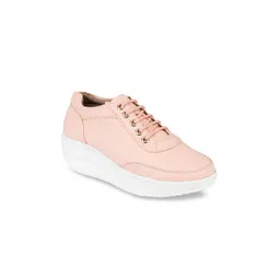 VALIOSAA Women Pink Flatform Sneakers
