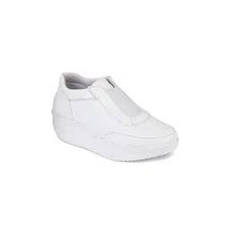 VALIOSAA Women White Slip-On Sneakers
