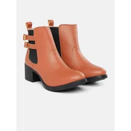 Van Heusen Women Mid-Top Block Heeled Chelsea Boots