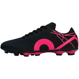 Vantamor Football Shoes | Lightweight PU Synthetic Upper | Reinforced TPU Outsole | Cushioned Insole | Ribbed Surface for Enhanced Control | Aggressive Bladed Studs | Black Pink