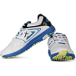 Vector X CKT-100 Cricket Shoes for Men's (White-Blue-Black) (Size-9)