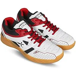 Vector X Court Shoe Men Badminton Shoe Non Marking Sole (8) - White
