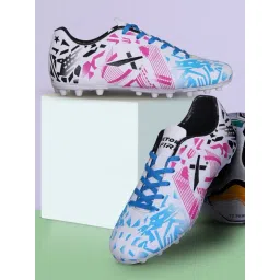 Vector X Men's White & Sky Fire Football Shoes
