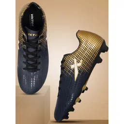 VECTOR X Unisex Printed Fixed Cleats Lace-Up Football Shoes