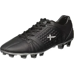 Vector X Velocity Football Shoes | Black-Silver | Size - 6 | for Men and Adult | Solid Sole | Sports Shoe |