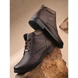 Vellinto Men Lace-Ups Textured Regular Boots