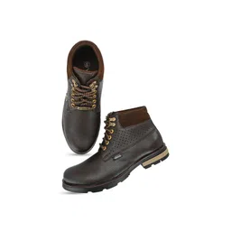 Vellinto Men Rocky Perforated Lightweight Skid-Proof Mid-Top Regular Boots