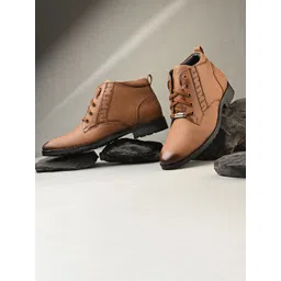 Vellinto Men Round-Toe Block-Heeled Regular Boots