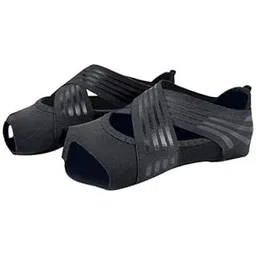 VELURA 4xNon Skid Women Barre Yoga Shoes Pilates Grip Socks Flexible Machine Wash Black S|(4 Pack)|Athletic| Womens Shoes |Clothing Shoes & Accessories