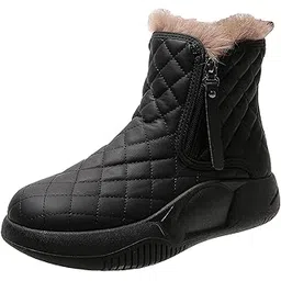 VELURA Winter Snow Boots Warm Lined Short Boots Fashion for Trekking Hiker Winter 37 Black|Boots| Womens Shoes |Clothing Shoes & Accessories