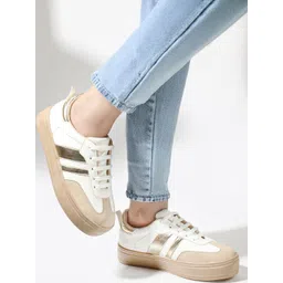 VENDOZ Women Colourblocked Lace-Ups Sneakers