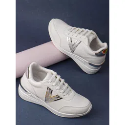 VENDOZ Women Lace-Ups Round Toe Sneakers