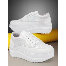 VENDOZ Women Round Toe Lace-Ups Casual Shoes