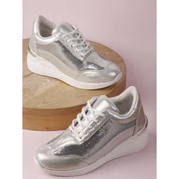 VENDOZ Women Round Toe Lace-Ups Sneakers