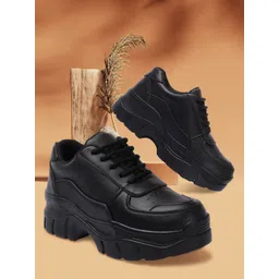 VENDOZ Women Textured Lightweight Lace-Ups Sneakers