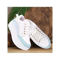 VENDOZ Women White Colourblocked Sneakers