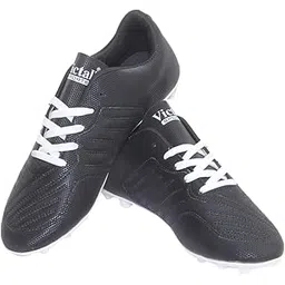 Victall Football Shoes, Red PU, Water Resistant, Breathable, Lightweight, Flexible Outsole, Lace-Up, Unisex Adult Sports Footwear