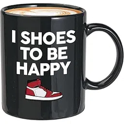 VIGAT Shoes Lover Coffee Mug 11oz Black - I Shoes to Be Happy - Sneakers Addict Collector Footwear Sport Casual Skate Pop Culture Hobby Teenager