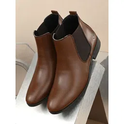VIV Men Brown Solid Chelsea Boot