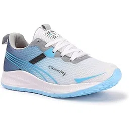 Wagon 4 Wht Sky Sports Shoe with Mesh Upper Lightweight Comfortable Mid Top Running Shoes for Men's & Boy's