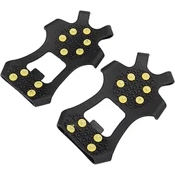 Walk Traction Cleat, Lightweight Ice Snow Grips Wear‑Resistant Stable Foldable for Men for Women for ICY Ground for Climbing Trip(L)