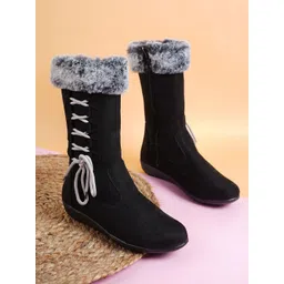 Walkfree Women Faux Fur Trim Winter Boots