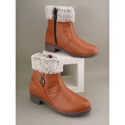 Walkfree Women Winter Round Toe Block Boots
