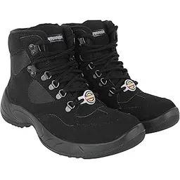 Warrior Mountain Trekking Boots for Men, Light Weight, Black, Size-6UK-11UK