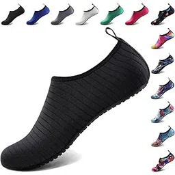 Water Shoes for Women Men Quick-Dry Aqua Socks Swim Beach Barefoot Yoga Exercise Wear Sport Accessories Pool Camping Must Haves Adult Youth Size, Black-w001, 5-6 Women/4-5 Men