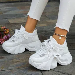 White Trending Sneaker's For Women Sneakers For Women