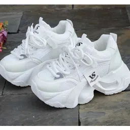 White Trending Stylish Casual Shoes Sneakers For Women