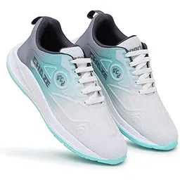 White Walkers Men's Sports Running Shoes, Breathable Mesh, White and Blue Gradient, Casual Athletic Sneakers