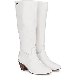 White Women's Chelsea Knee Boots 62761-38