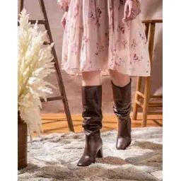 Wide-Calf Boots with Stitch Detail