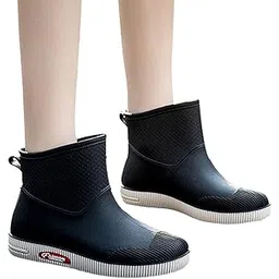 Wide Rainboots Boots Womens Waterproof Non-Slip Rubber Ankle Boots Rain Boots Waterproof Short Garden Boots