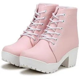 Women & Girls Lace Up Block Heeled Classic Boots DNNPPN1-P