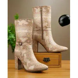 Women Ankle-Length Boots with Faux leather upper