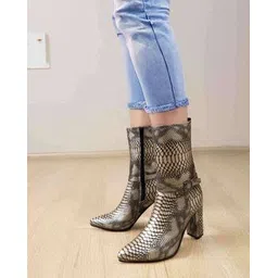 Women Ankle-Length Boots with Faux leather upper