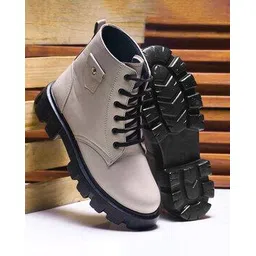 Women Ankle-Length Boots with Lace Fastening