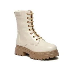 Women Ankle-Length Boots with Lace Fastening