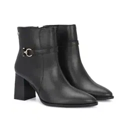 Women Ankle-Length Boots with Metal Accent