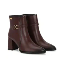 Women Ankle-Length Boots with Metal Accent
