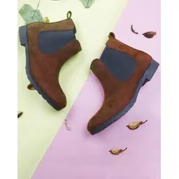 Women Ankle-Length Boots with Slip-On Styling