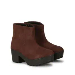 Women Ankle-Length Boots with Suede Upper