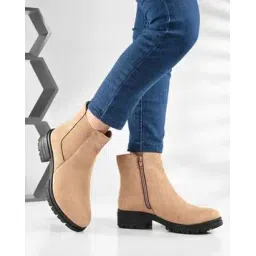 Women Ankle-Length Boots with Zip Closure